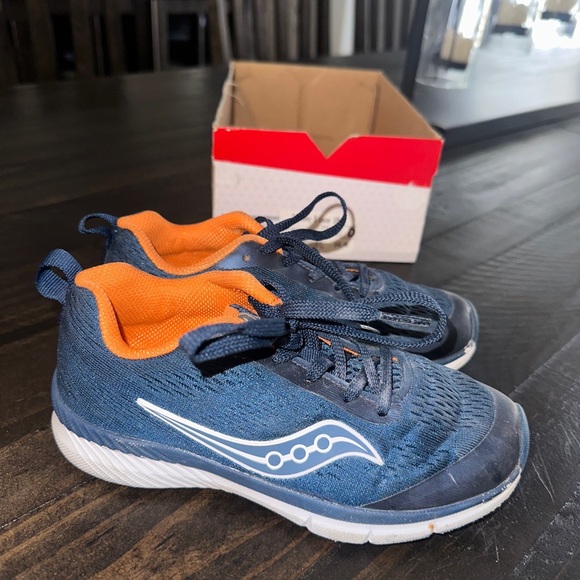 Saucony Other - SAUCONY LACE UP BOYS ORANGE AND NAVY SHOES 12.5